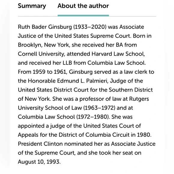 My Own Words by Ruth Bader Ginsburg Book on 9 CDs read by Linda Lavin - Picture 6 of 6